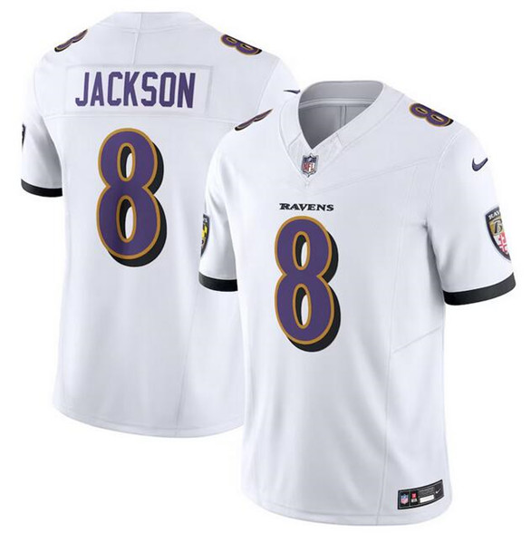 Men's Baltimore Ravens ACTIVE PLAYER Custom White 2023 F.U.S.E Vapor Football Stitched Jersey